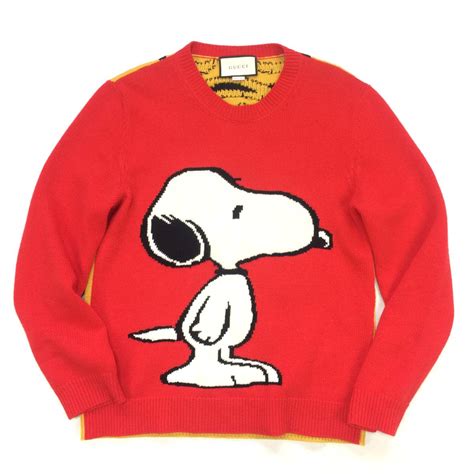 Gucci peanuts worldwide red yellow crewneck sweater 